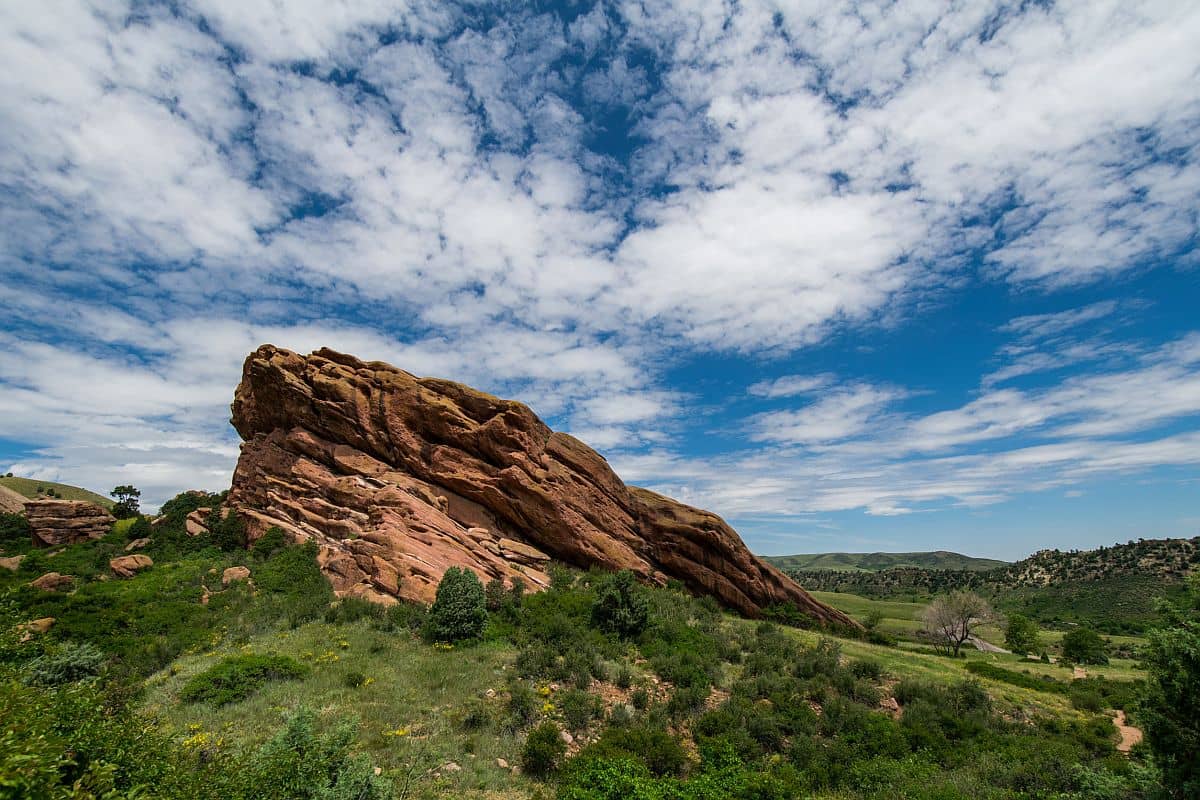 Red Rock Jutting out of Colorado Landscape; denver software companies concept